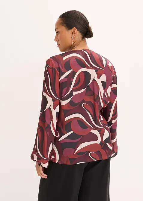 Zavinovac&iacute; halenka ze spl&yacute;vav&eacute;ho sat&eacute;nu, bonprix