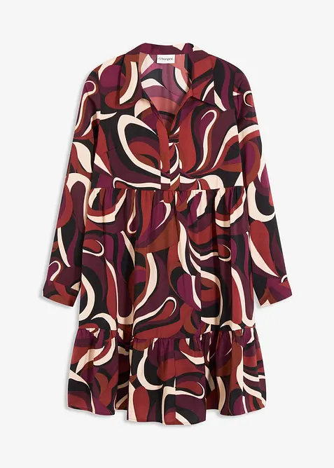 Tunikové šaty ze splývavého saténu, bonprix