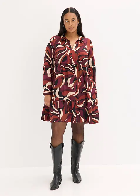 Tunikové šaty ze splývavého saténu, bonprix