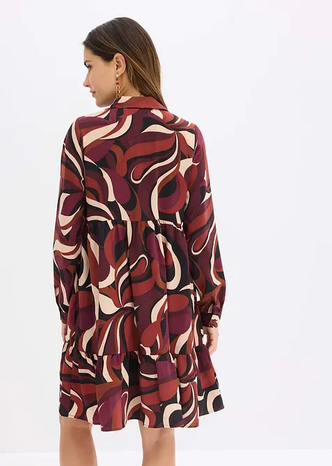 Tunikové šaty ze splývavého saténu, bonprix