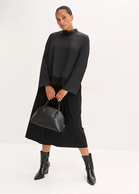 Halenka ze spl&yacute;vav&eacute;ho sat&eacute;nu, bonprix