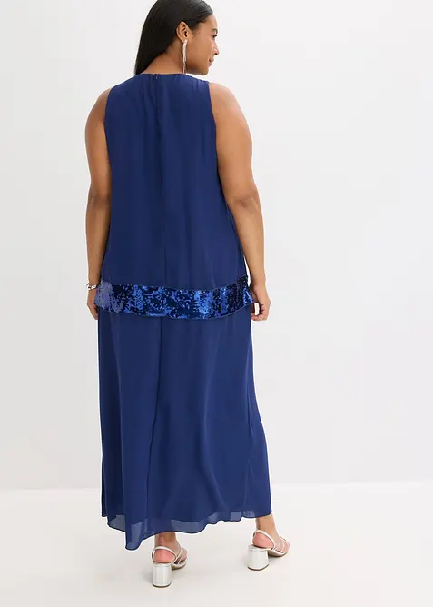 Dlouhé šaty z jemného žoržetu s pajetkami, bonprix