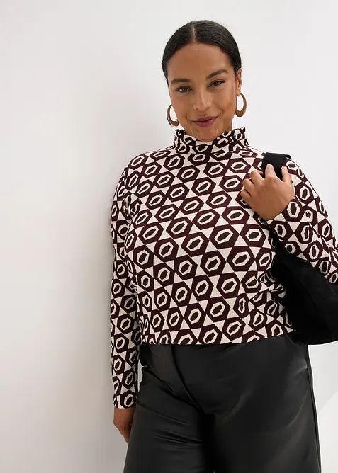 Triko se stojáčkem a strukturou, bonprix