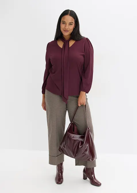 Strukturované triko s odnímatelnou vázačkou, bonprix