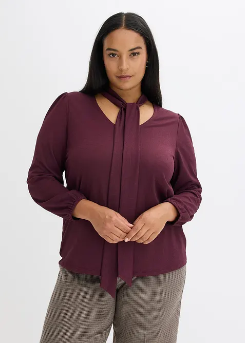 Strukturované triko s odnímatelnou vázačkou, bonprix