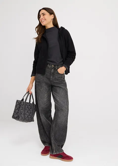 Oversize mikina na zapínání, bonprix