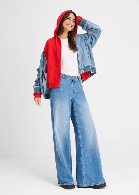 Oversize mikina na zap&iacute;n&aacute;n&iacute;, bonprix