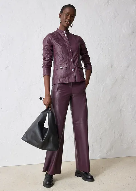 Kožená bunda z napa jehnětiny, bonprix