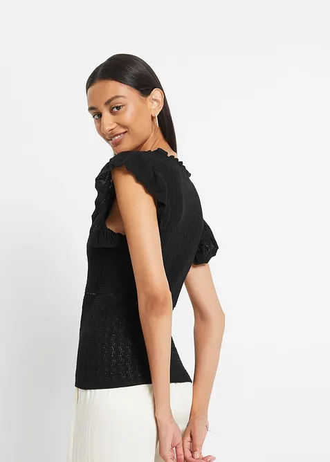 Tričko z ažurové pleteniny, bonprix