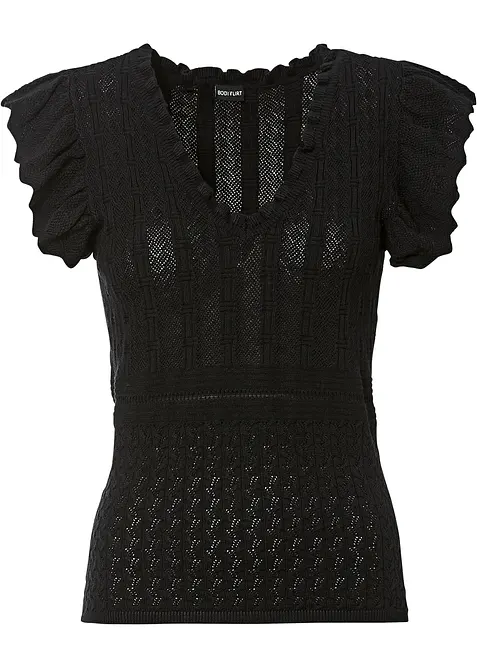 Tričko z ažurové pleteniny, bonprix
