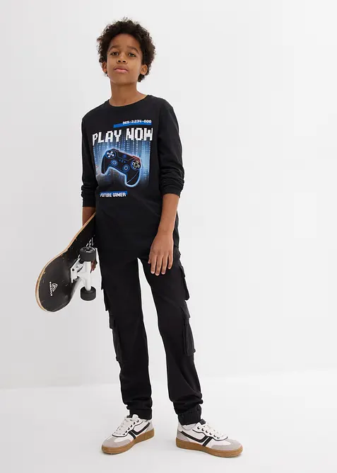 Triko s dlouhým rukávem, z čisté organické bavlny, bonprix