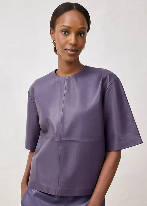 Kožená tunika z napa jehnětiny, bonprix