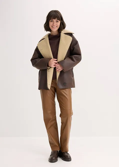 Kalhoty z umělé kůže, s pohodlným pasem, bonprix