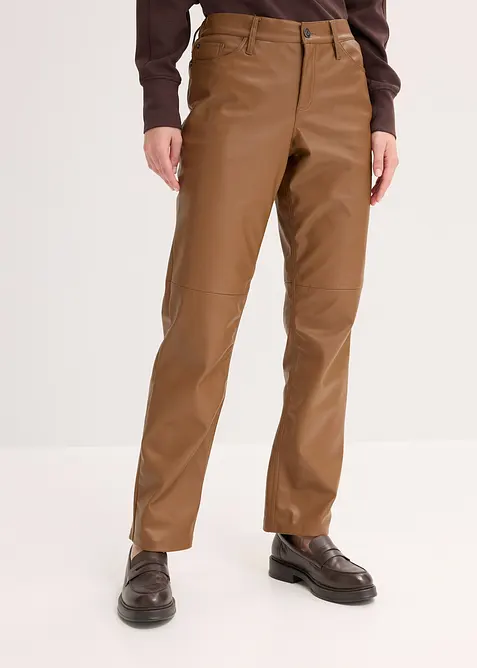 Kalhoty z umělé kůže, s pohodlným pasem, bonprix