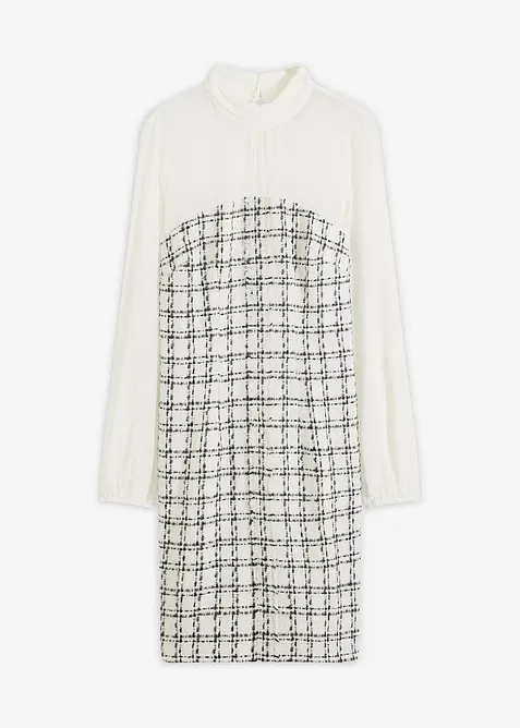 Minišaty z buklé, se šifonovými rukávy, bonprix