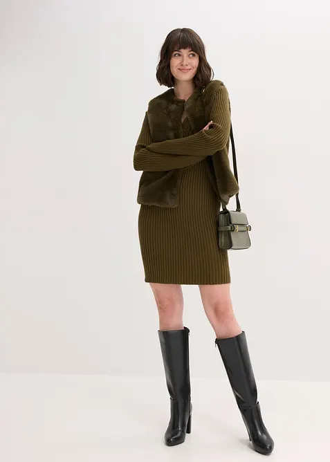 Pletené šaty z viskózové směsi, bonprix