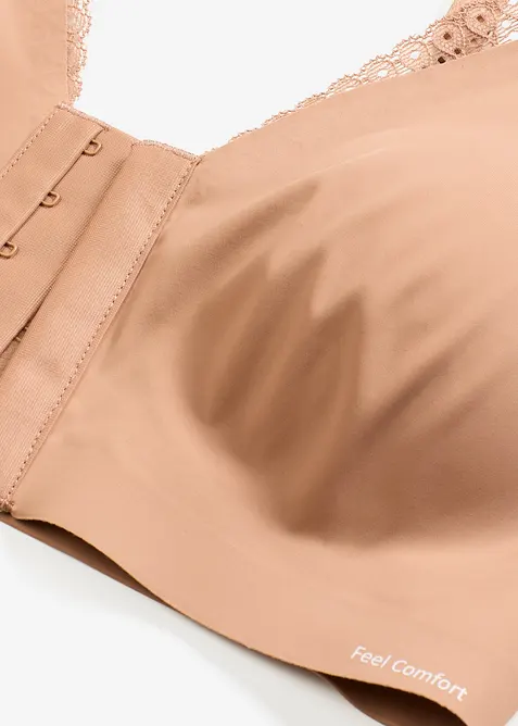 Vyztužená podprsenka Feel Comfort bez kostic, s laserovým vyřezáváním a zapínáním vpředu, bonprix