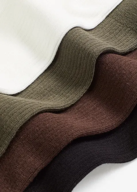 Ponožky s žebrovanou strukturou a organickou bavlnou (5 ks v balen&iacute;), bonprix