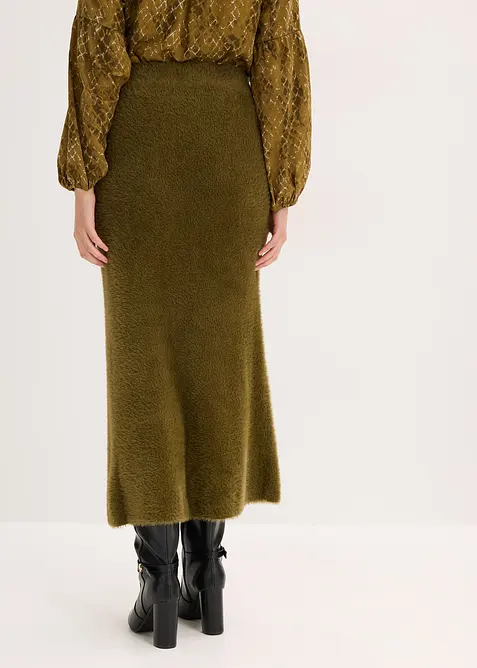 Pletená sukně z měkoučké péřové příze, bonprix