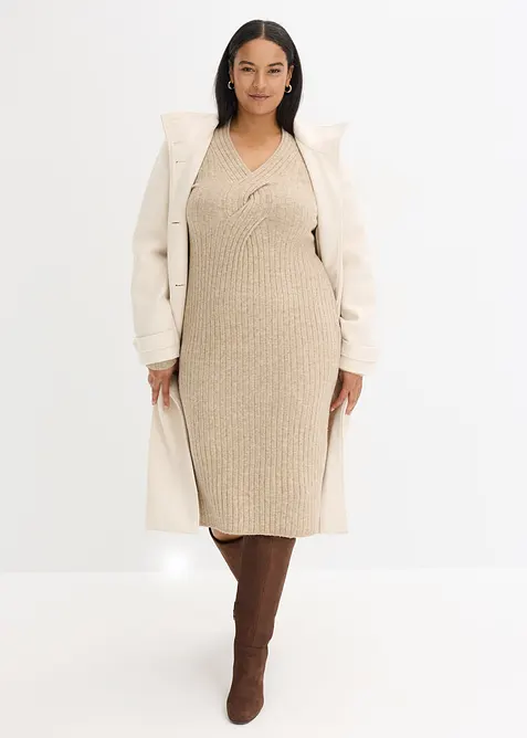 Pletené šaty s podílem vlny, bonprix