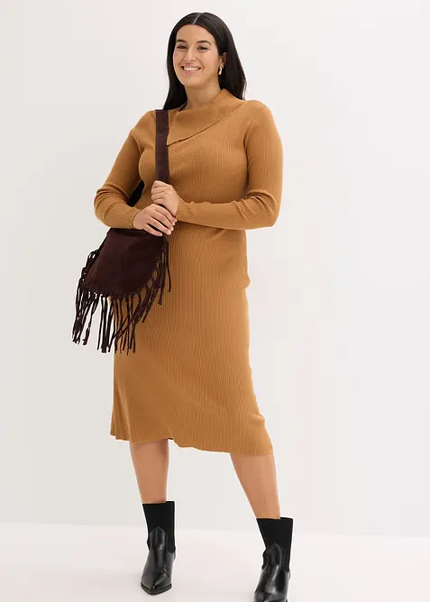 Pletené šaty ze splývavé viskózové směsi, bonprix