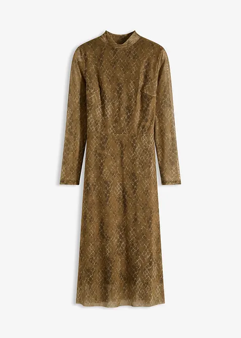 Midi šaty z jemné síťoviny, bonprix