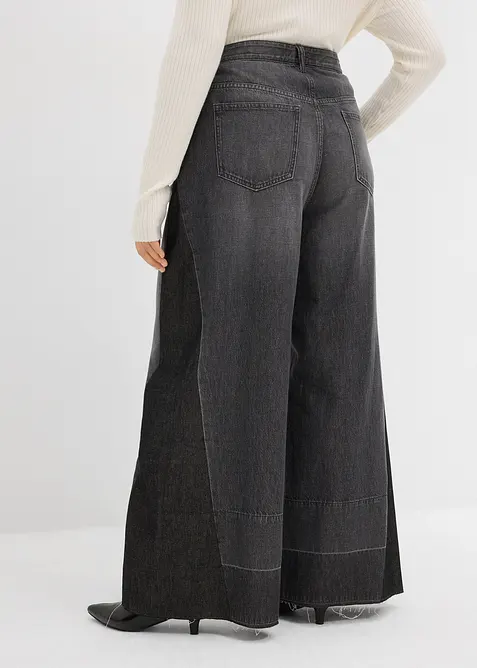 Džíny Wide Leg, High waist, se vsadkou, bonprix