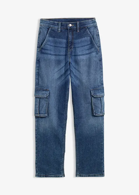 Termo cargo džíny Loose Fit, s žerzejovou podšívkou, Tapered, bonprix