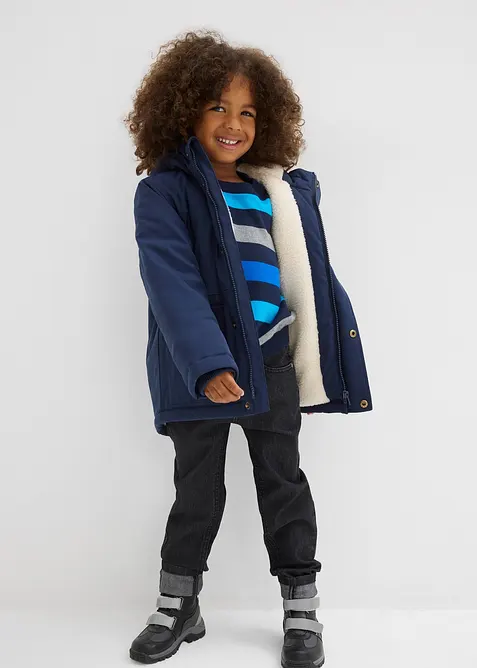 Voděodolná zimní parka s podšívkou z medvídkového flísu, bonprix