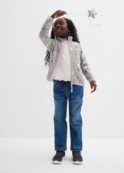 Hebká flísová bunda s kontrastními detaily, bonprix