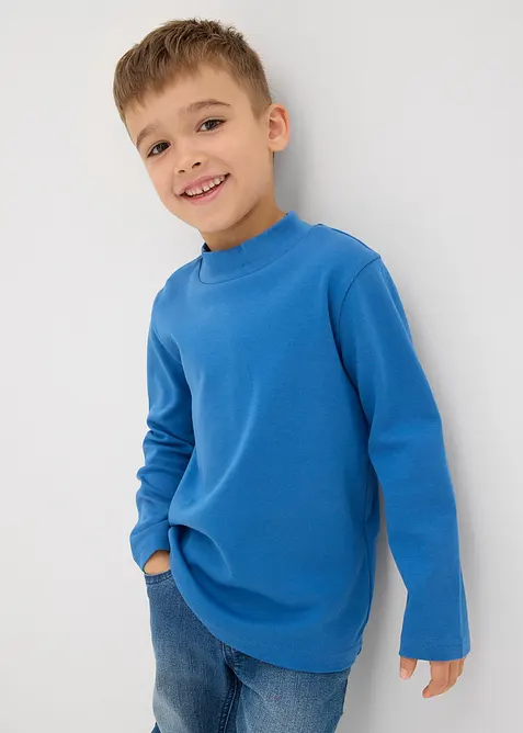 Triko s dlouhým rukávem a stojáčkem, z čisté organické bavlny (2 ks v balení), bonprix