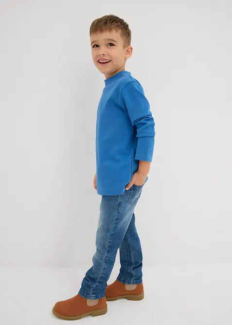 Triko s dlouhým rukávem a stojáčkem, z čisté organické bavlny (2 ks v balení), bonprix