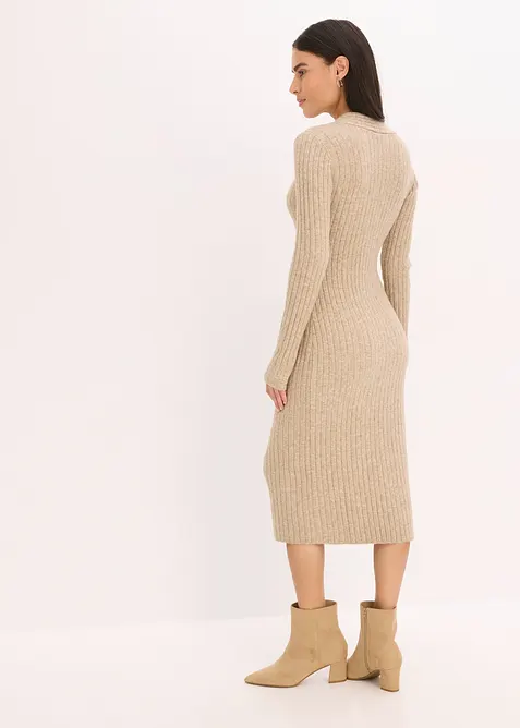 Pletené šaty s podílem vlny, bonprix