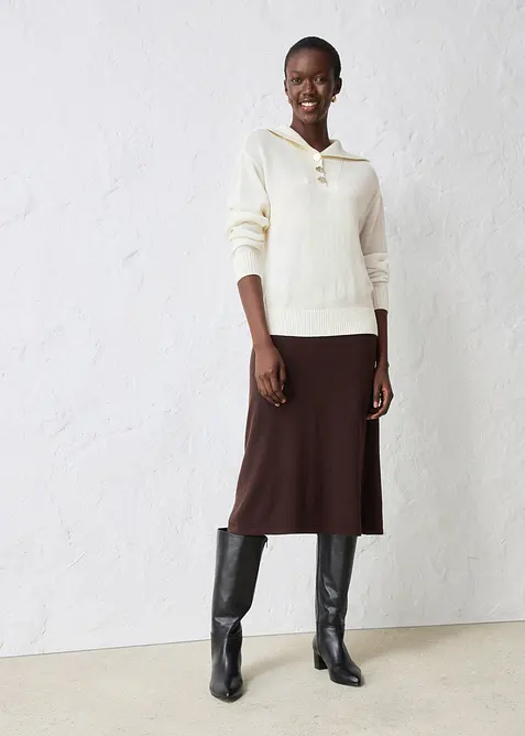 Svetr s límečkem na zip, z merino vlny, bonprix