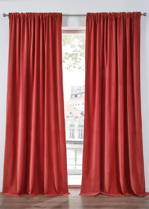 Sametový závěs z organické bavlny (1 ks v balení), bonprix