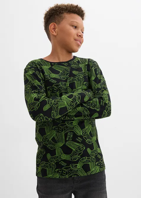 Tričko s dlouhým rukávem z měkké směsi s organickou bavlnou (3 ks v balení), bonprix