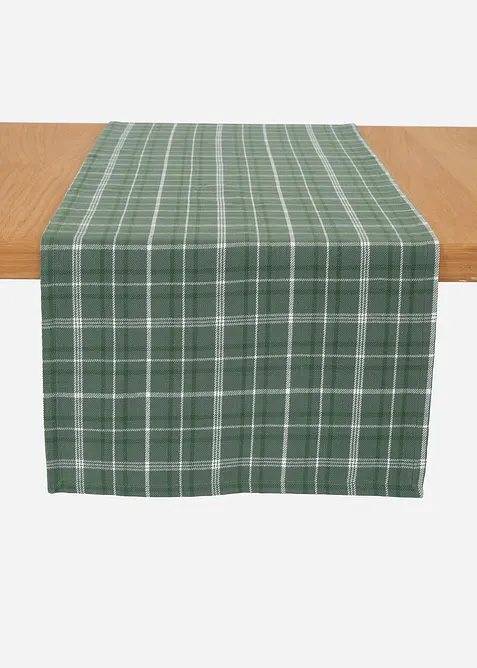 Běhoun na stůl s kostkovaným vzorem, z organické bavlny, bonprix