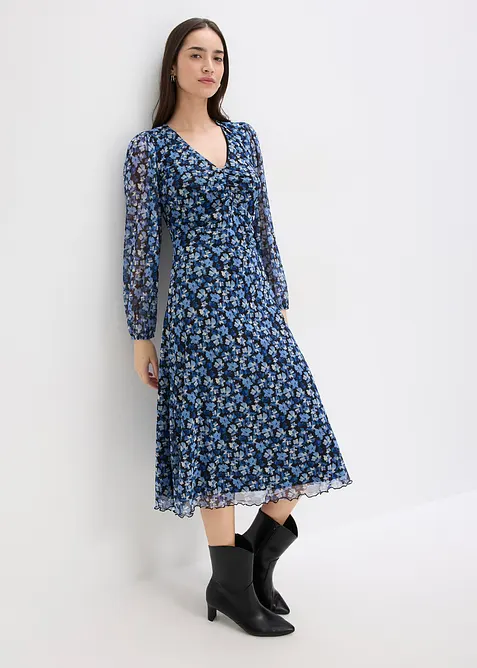 Midi šaty ze síťoviny, bonprix