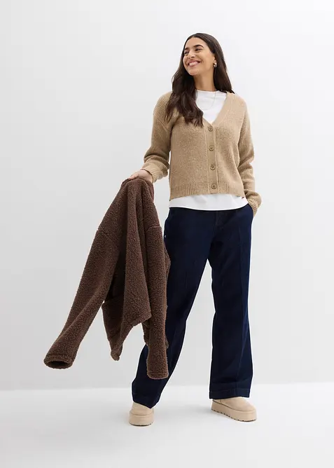 Kardigan z žebrované pleteniny, bonprix