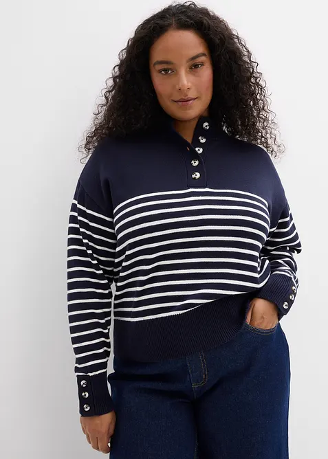 Svetr s propínacím límečkem, bonprix