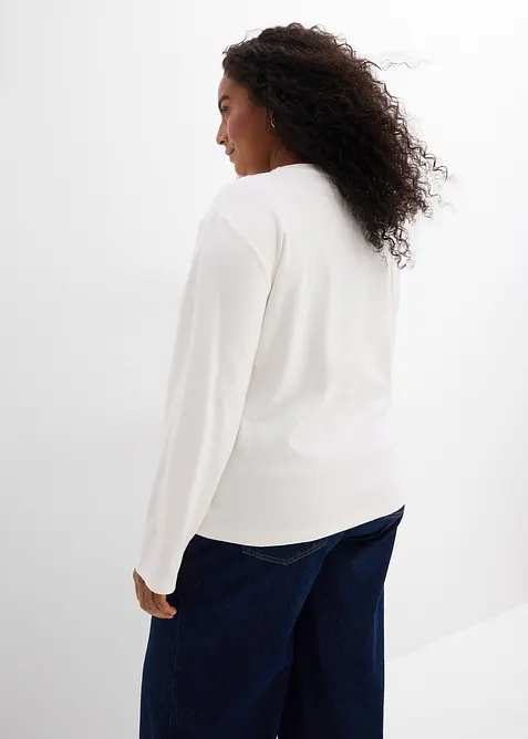 Triko s dlouhým rukávem, z čisté bavlny, bonprix