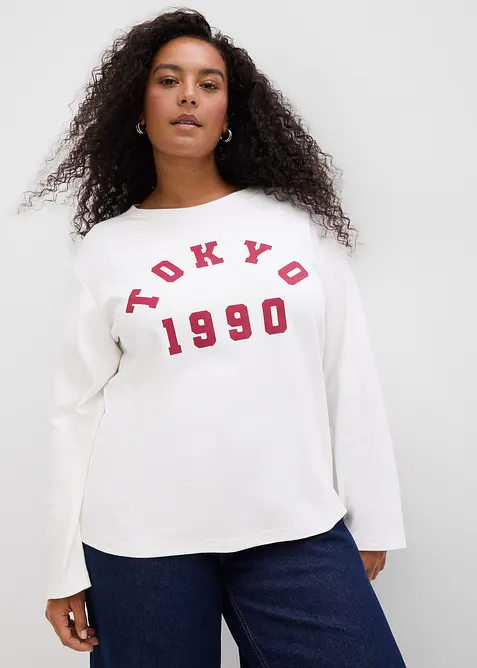 Triko s dlouhým rukávem, z čisté bavlny, bonprix