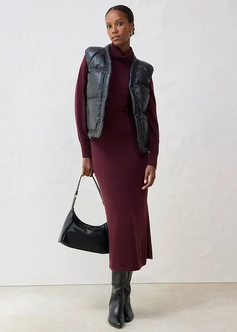 Kožená prošívaná vesta z nappa jehnětiny, bonprix