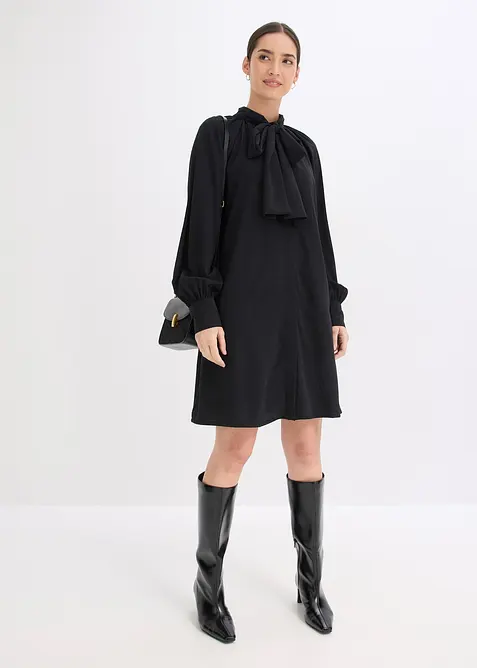 Halenkové šaty s vázačkou na límci, bonprix