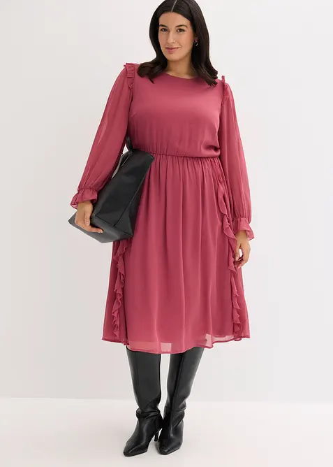 Šifónové šaty s volány, bonprix