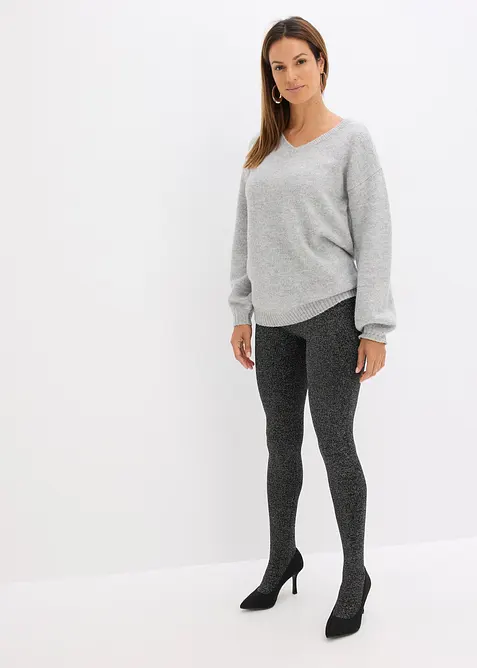 Flísové termo punčochové kalhoty z třpytivé příze, bonprix