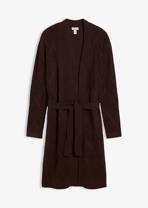 Pletený kabát s copánkovým vzorem, bonprix