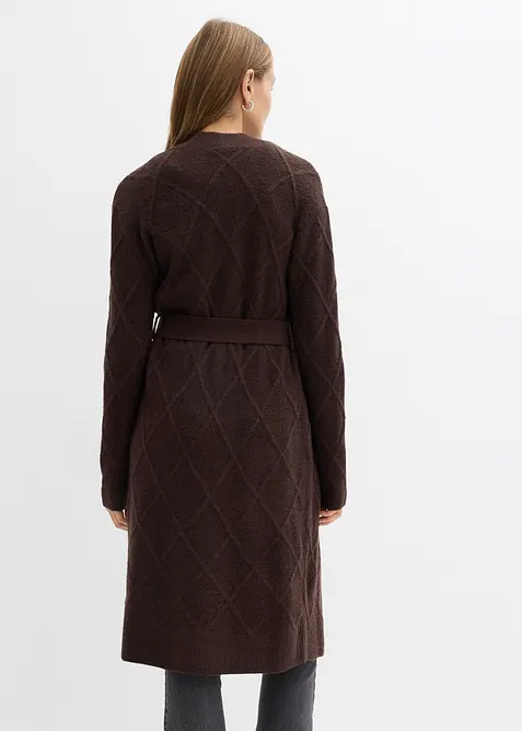Pletený kabát s copánkovým vzorem, bonprix