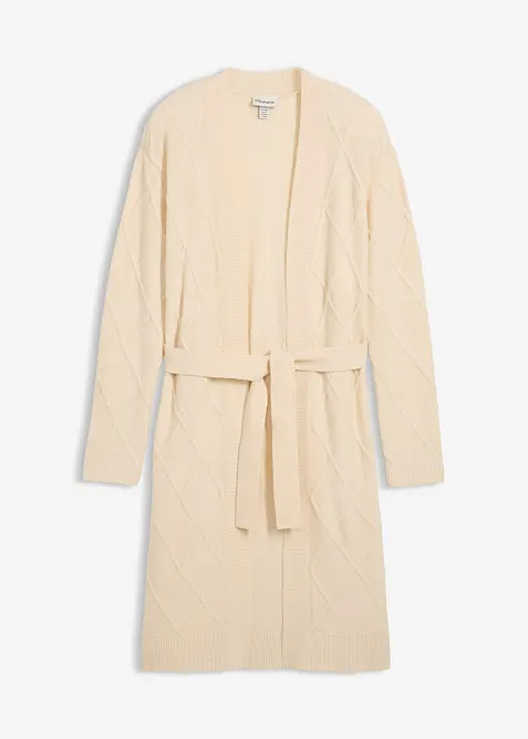 Pletený kabát s copánkovým vzorem, bonprix