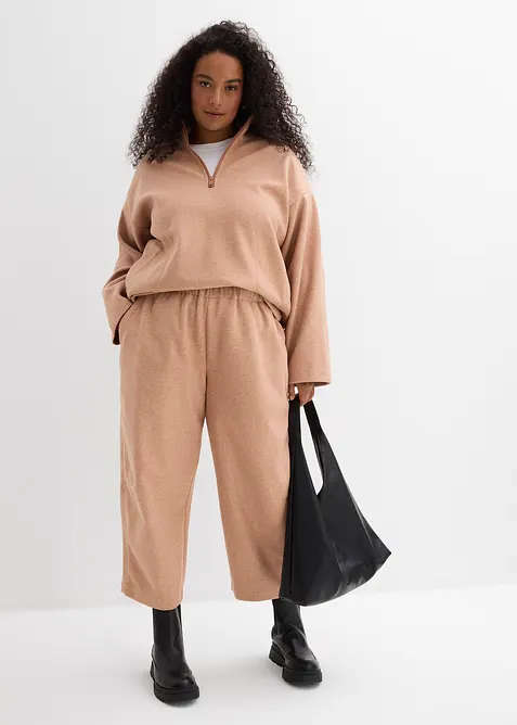 Kalhoty Barrel s vlněným vzhledem, bonprix